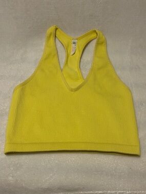 Free People FP Movement Free Throw Ribbed Crop Tank Yellow Women’s M